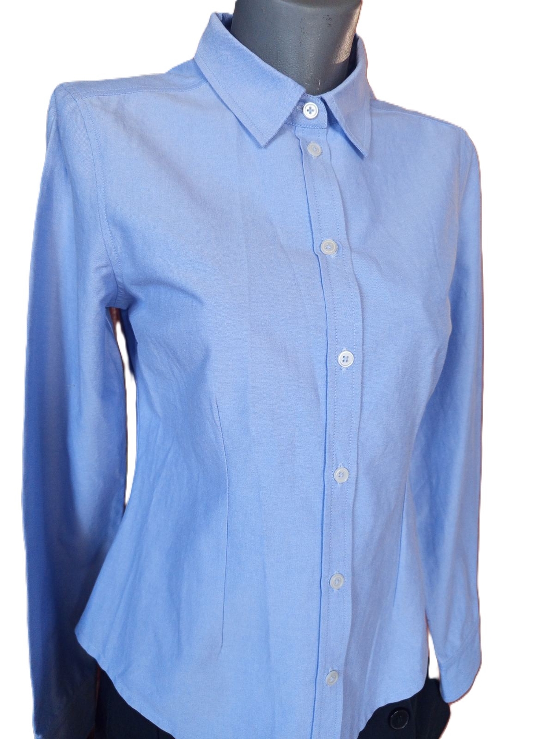 Елегантна синя риза с дълъг ръкав -М