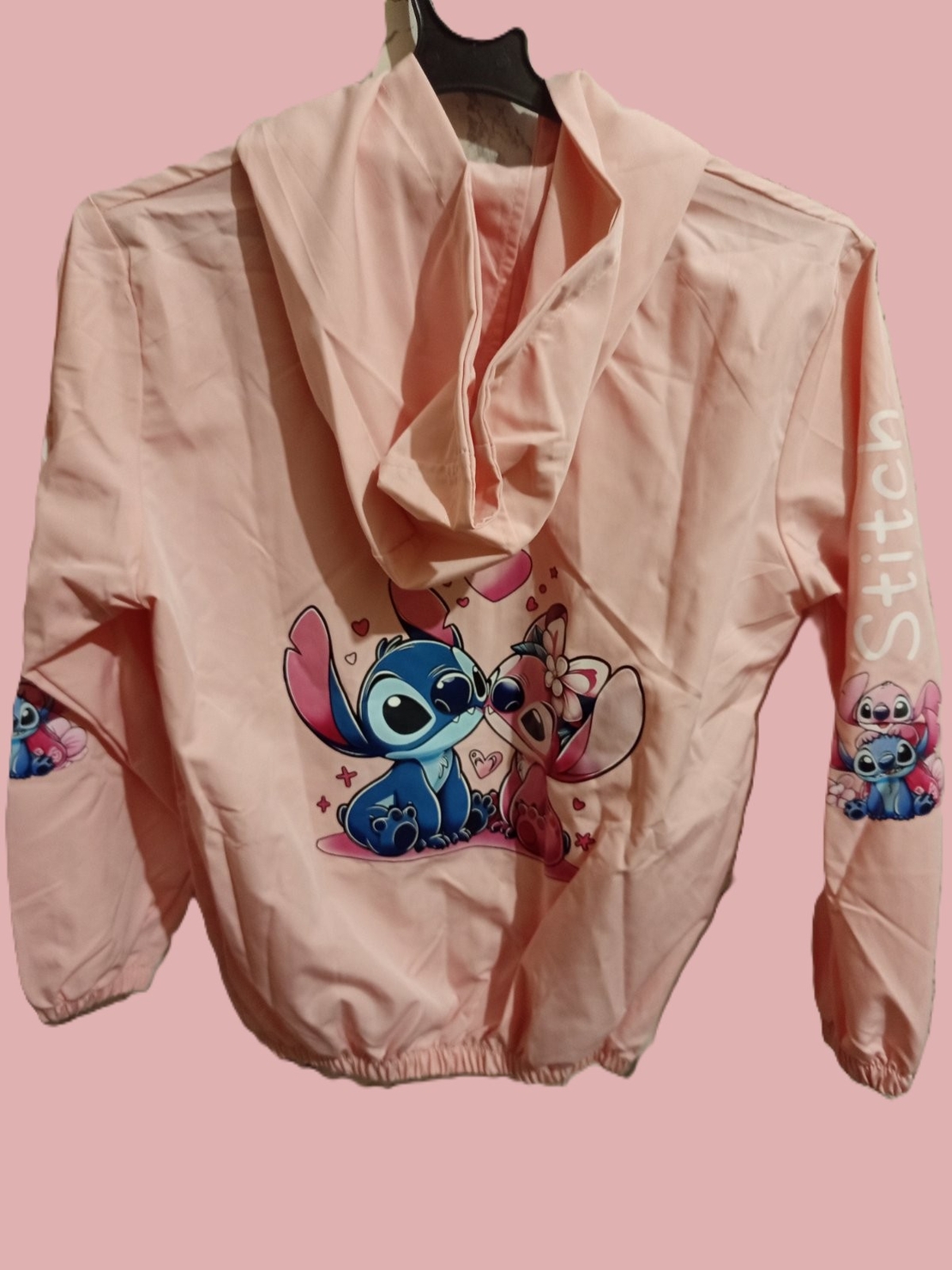 Детско яке Стич розово за момичета на 12,13 години