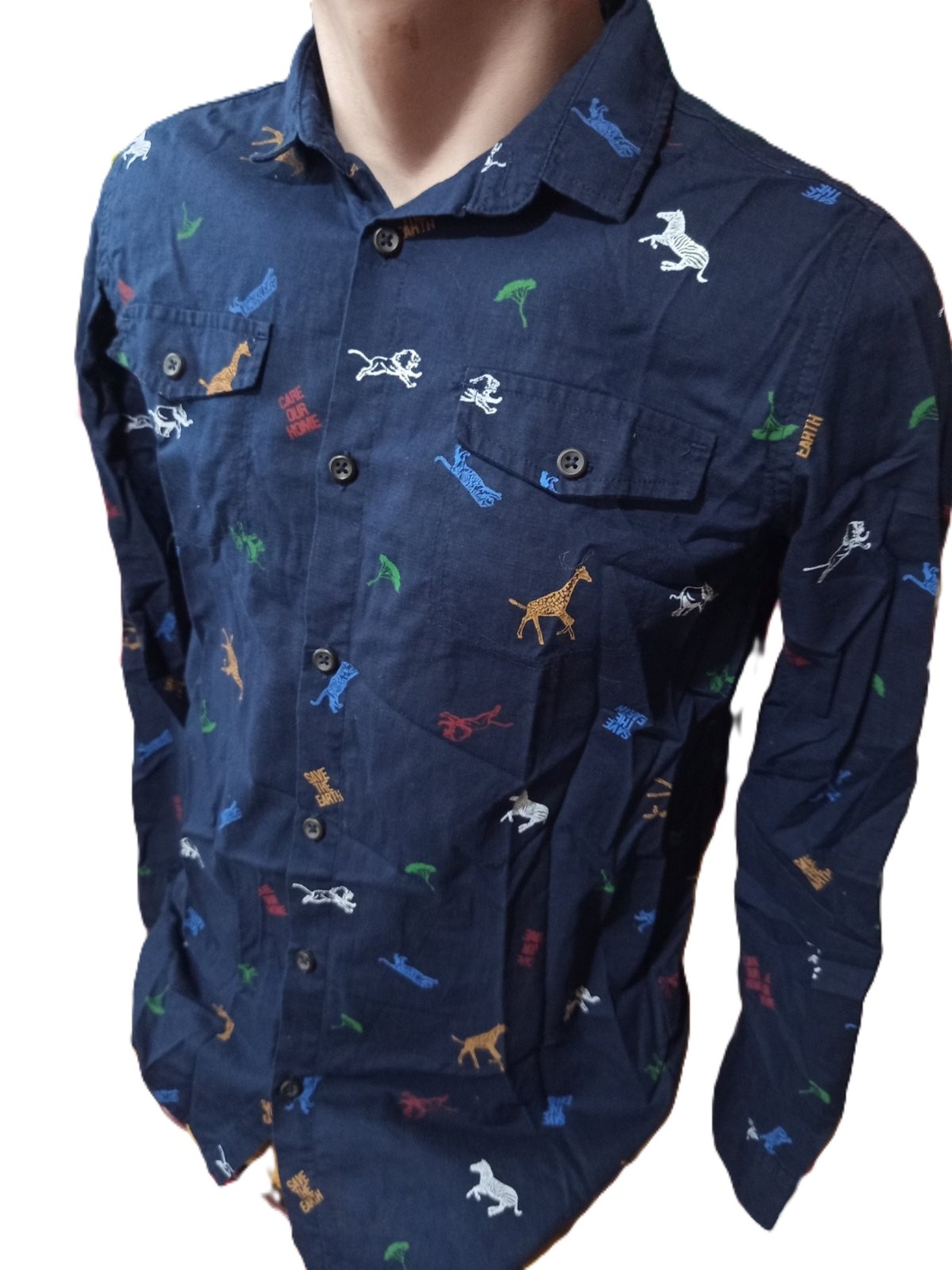 Шарена риза за момчета –спортно–елегантен стил LS 146/152