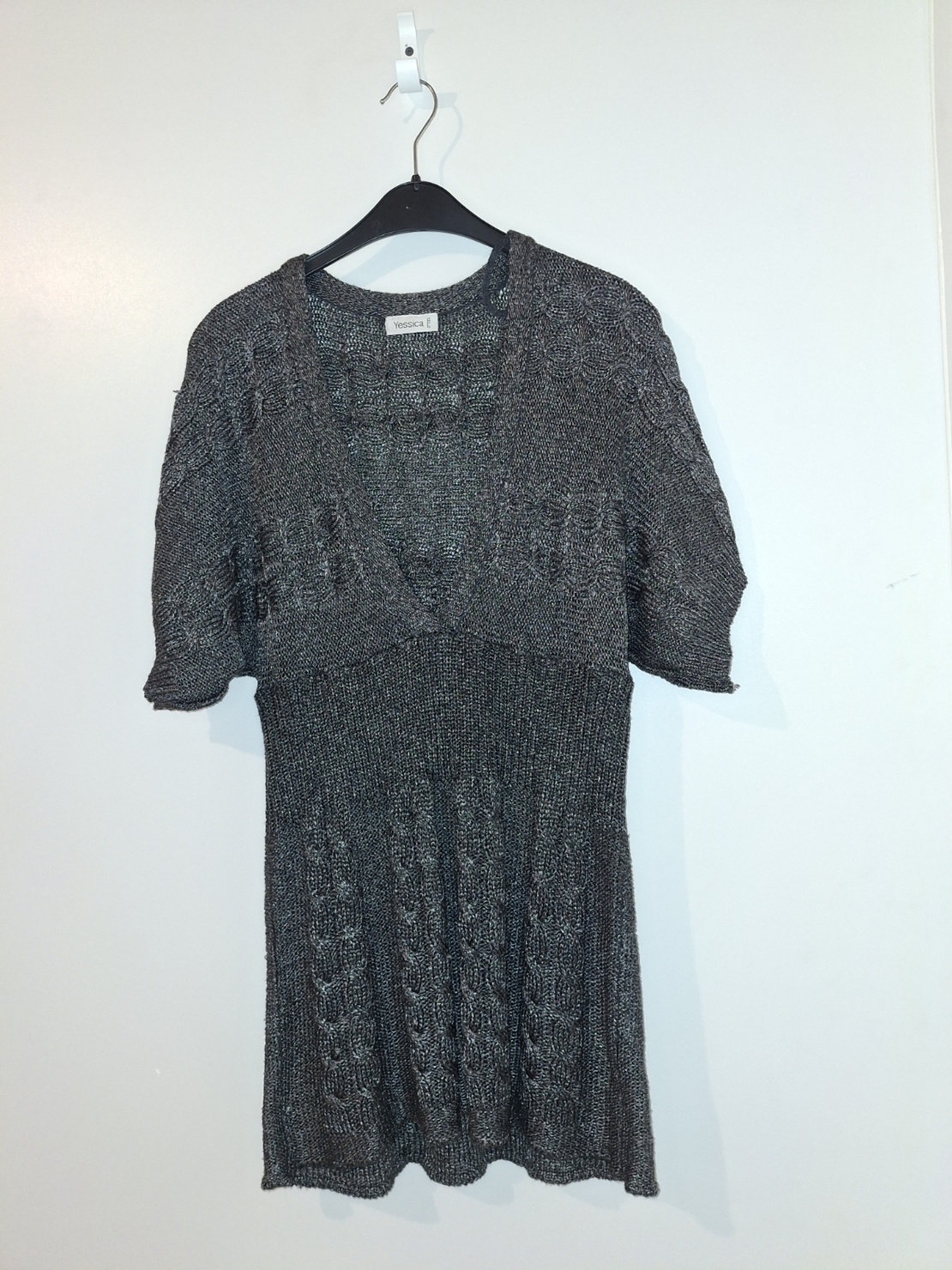 Плетена блуза / туника с къс ръкав Yessica 0812