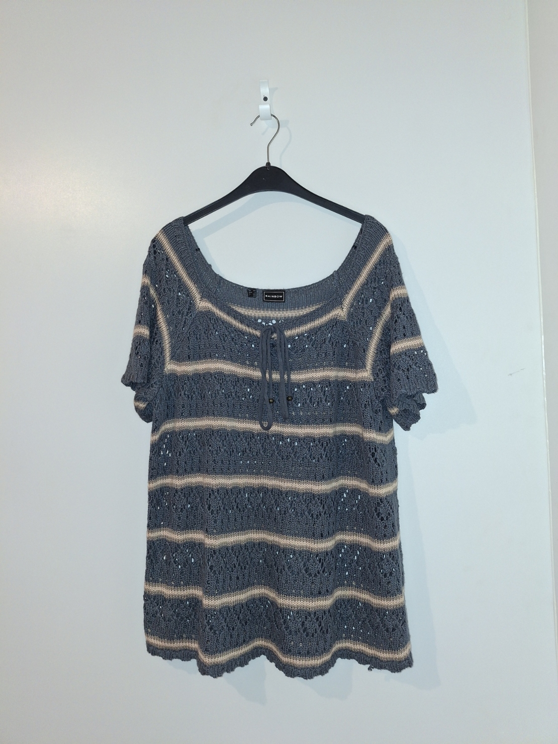 Плетена блуза с къс ръкав Rainbow 0779