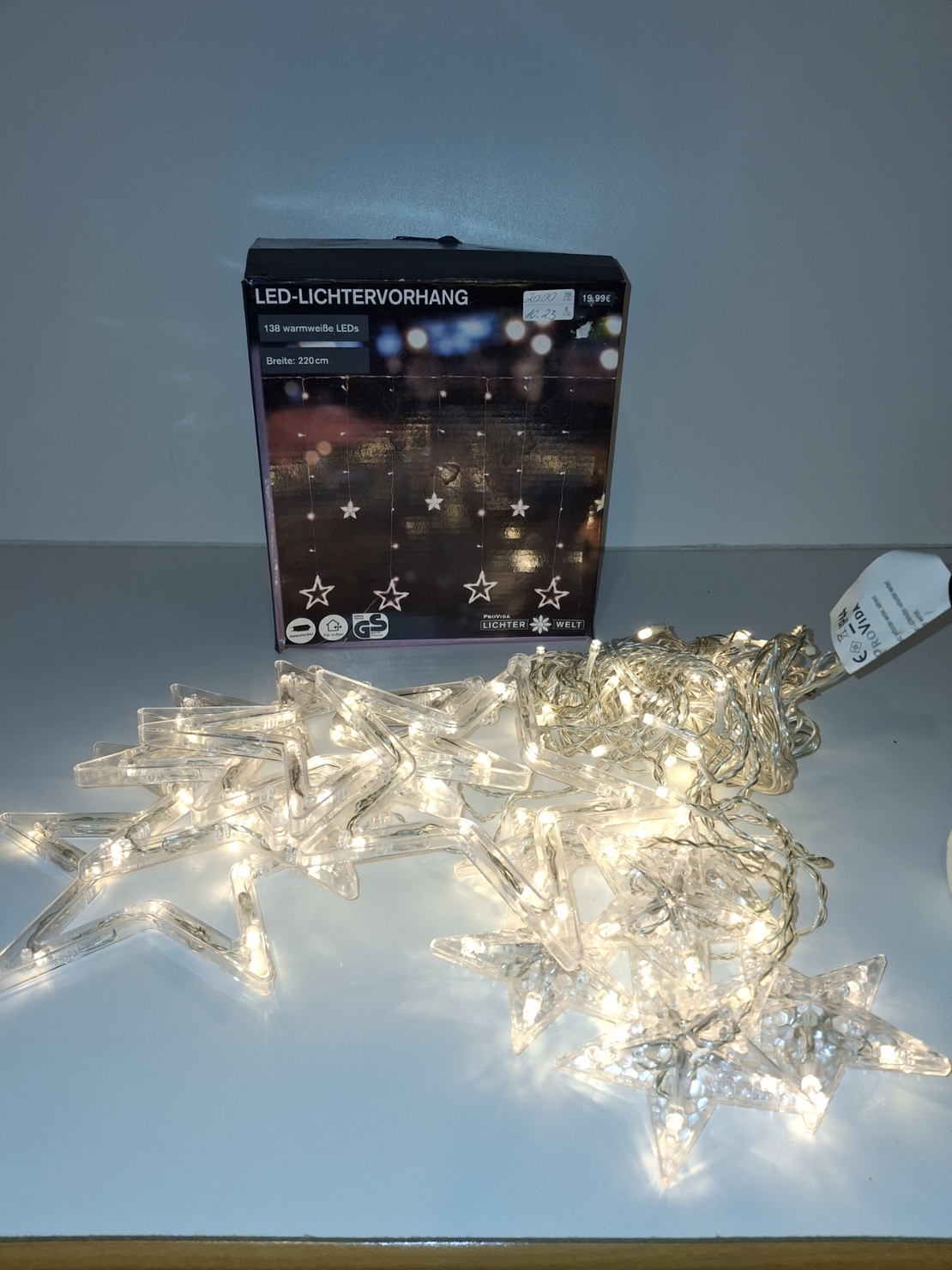 Коледни лампички / завеса със звездички