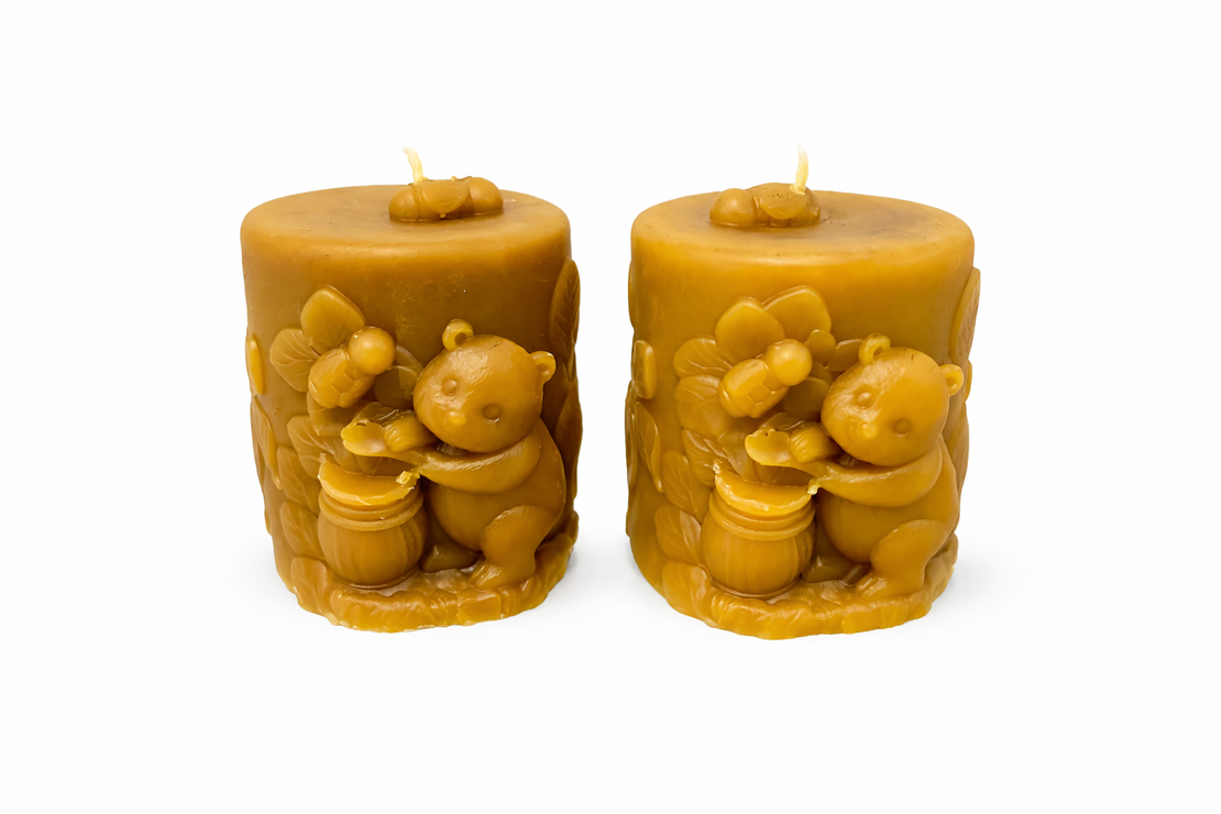 Свещ от пчелен восък Мечо пух