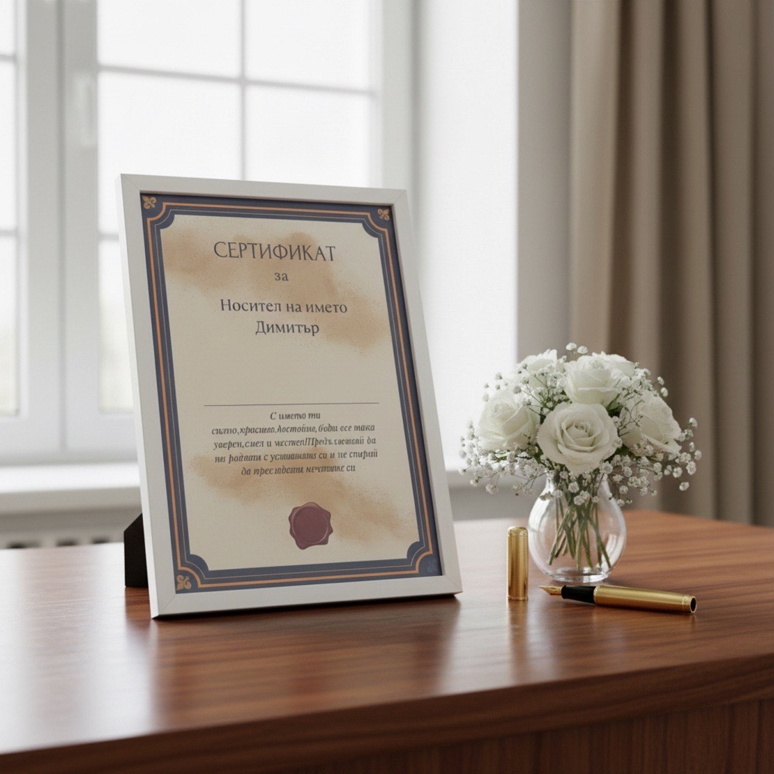 Персонализирана Рамка Сертификат