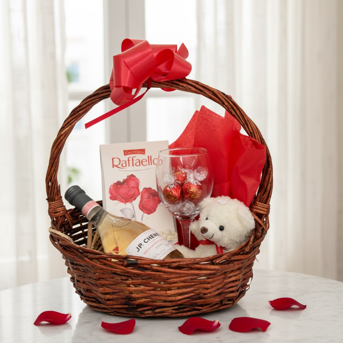 Подаръчна Кошница Червено Кадифе