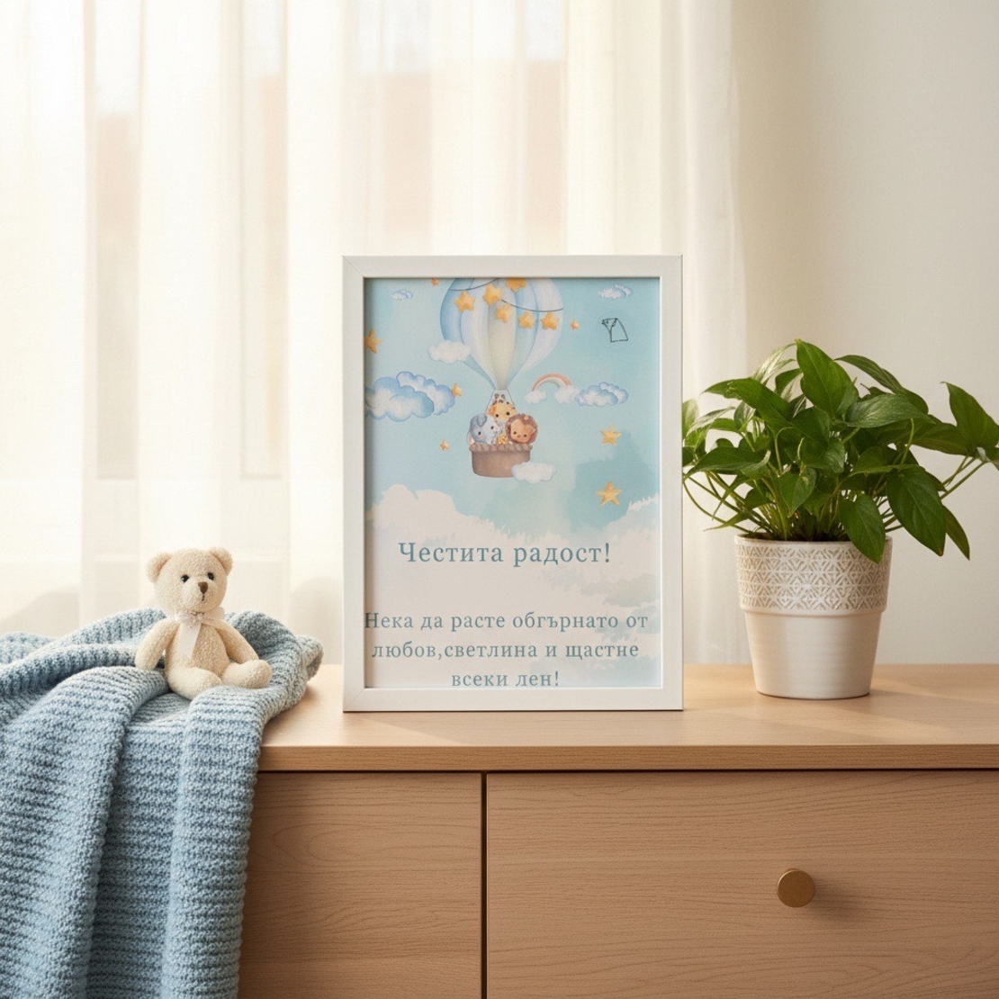 Персонализирана Рамка Новородено Бебе