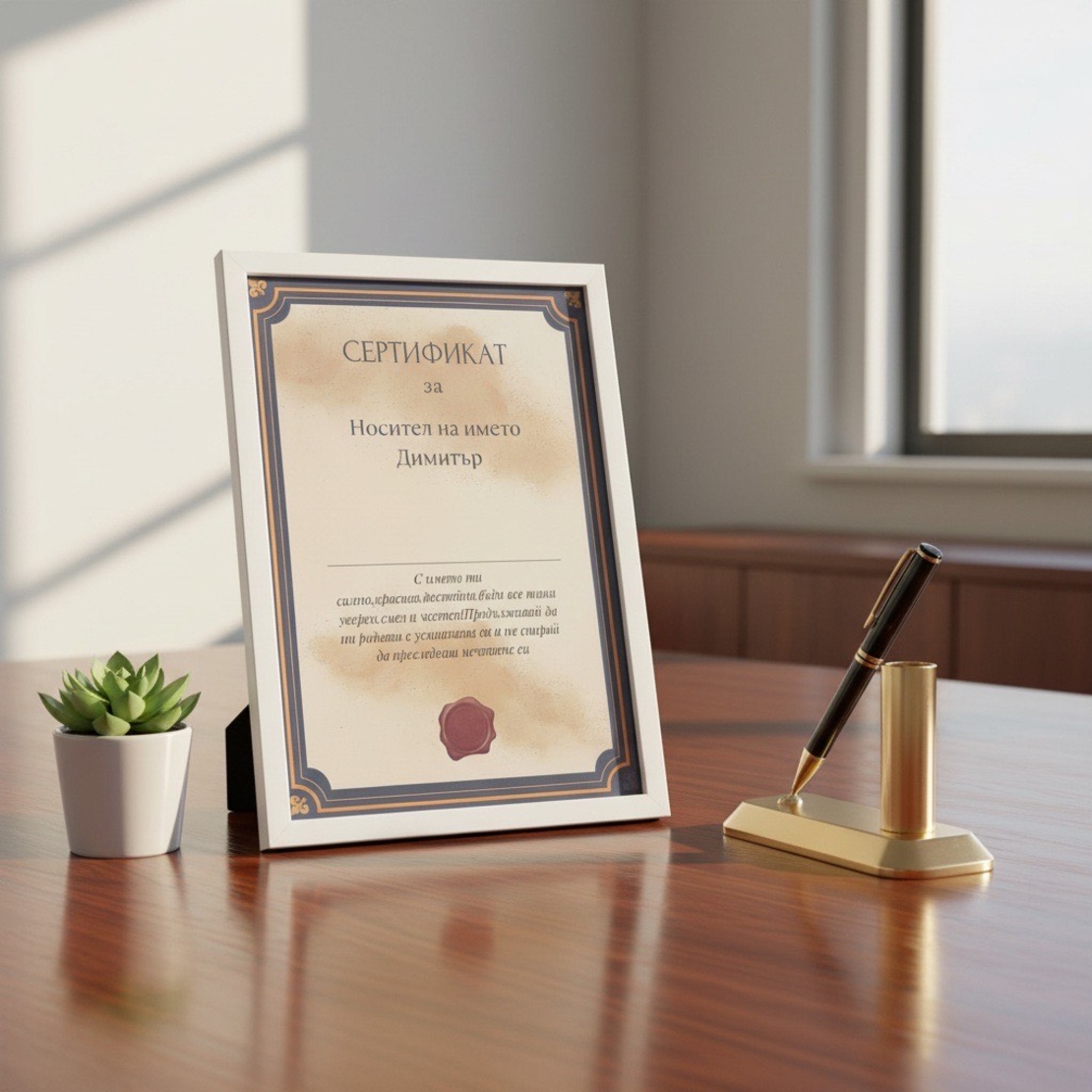 Персонализирана Рамка Сертификат