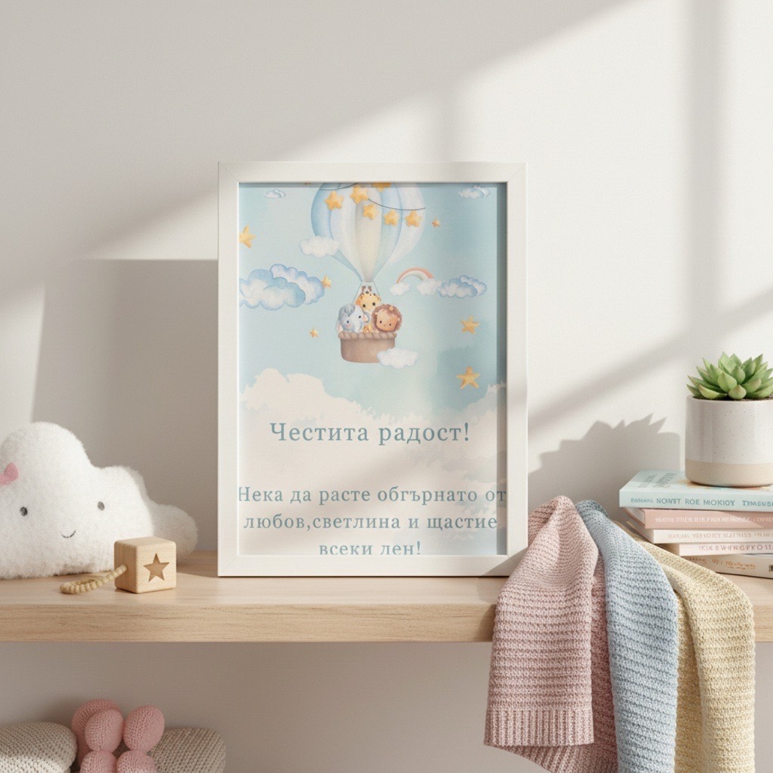 Персонализирана Рамка Новородено Бебе