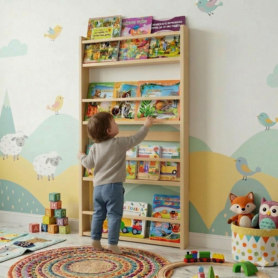 Рафт за книжки тип Монтесори