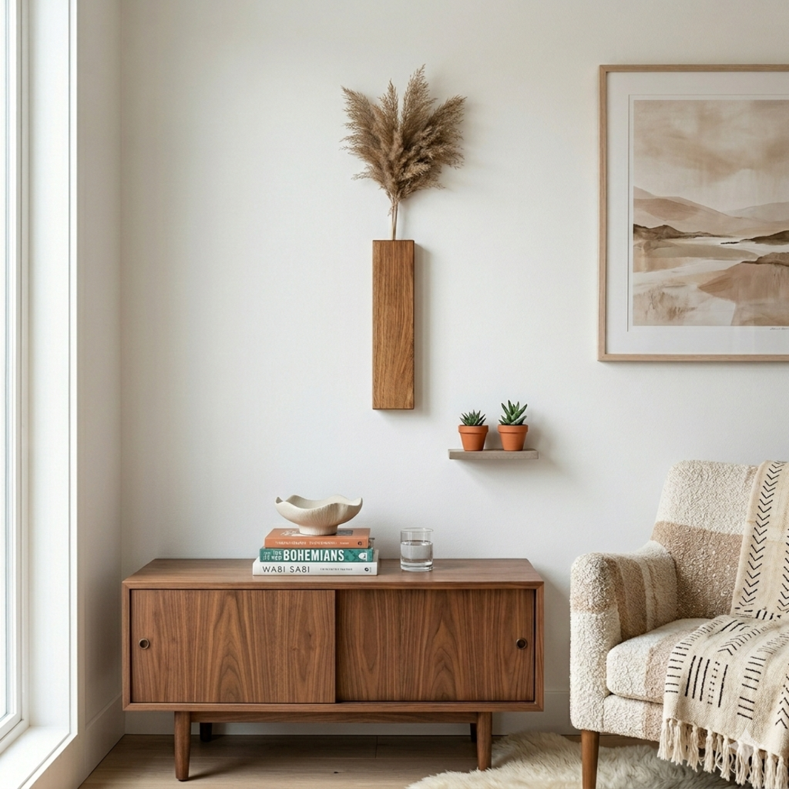 Дървена ваза за декорация