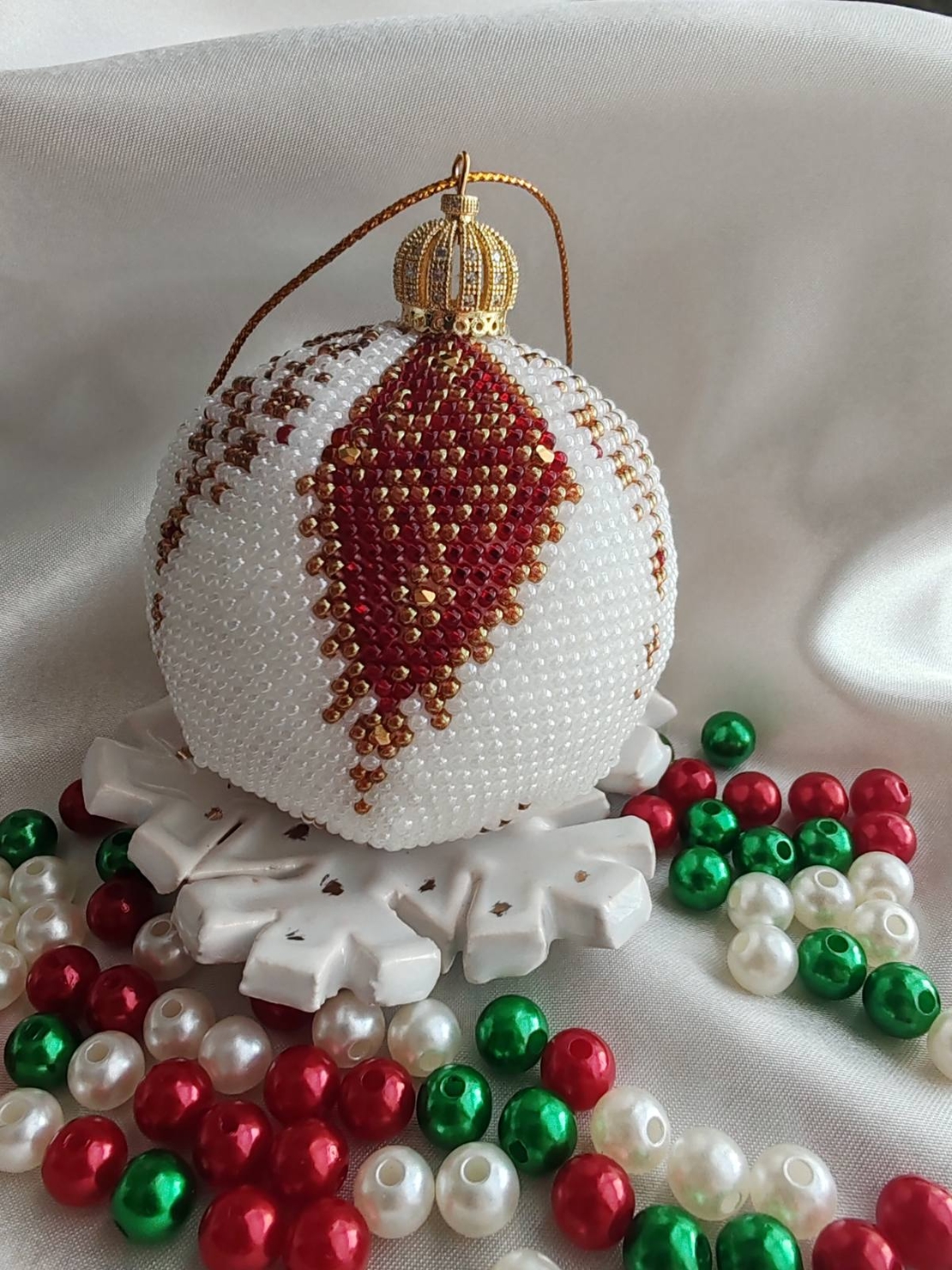 Коледна топка плетена