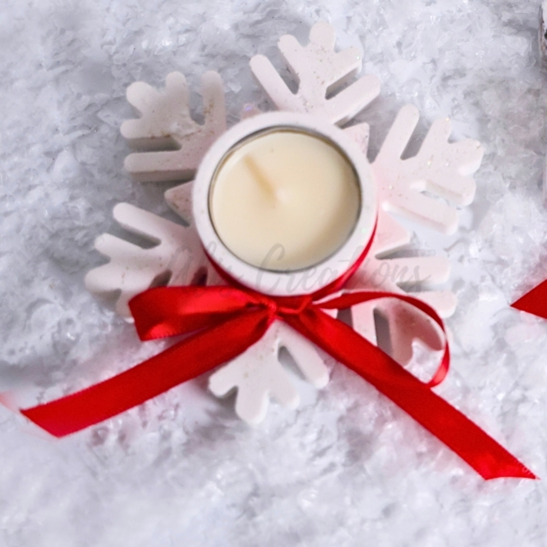 Комплект коледни свещници снежинка – Ръчно изработена зимна декорация | Идеален подарък за Коледа