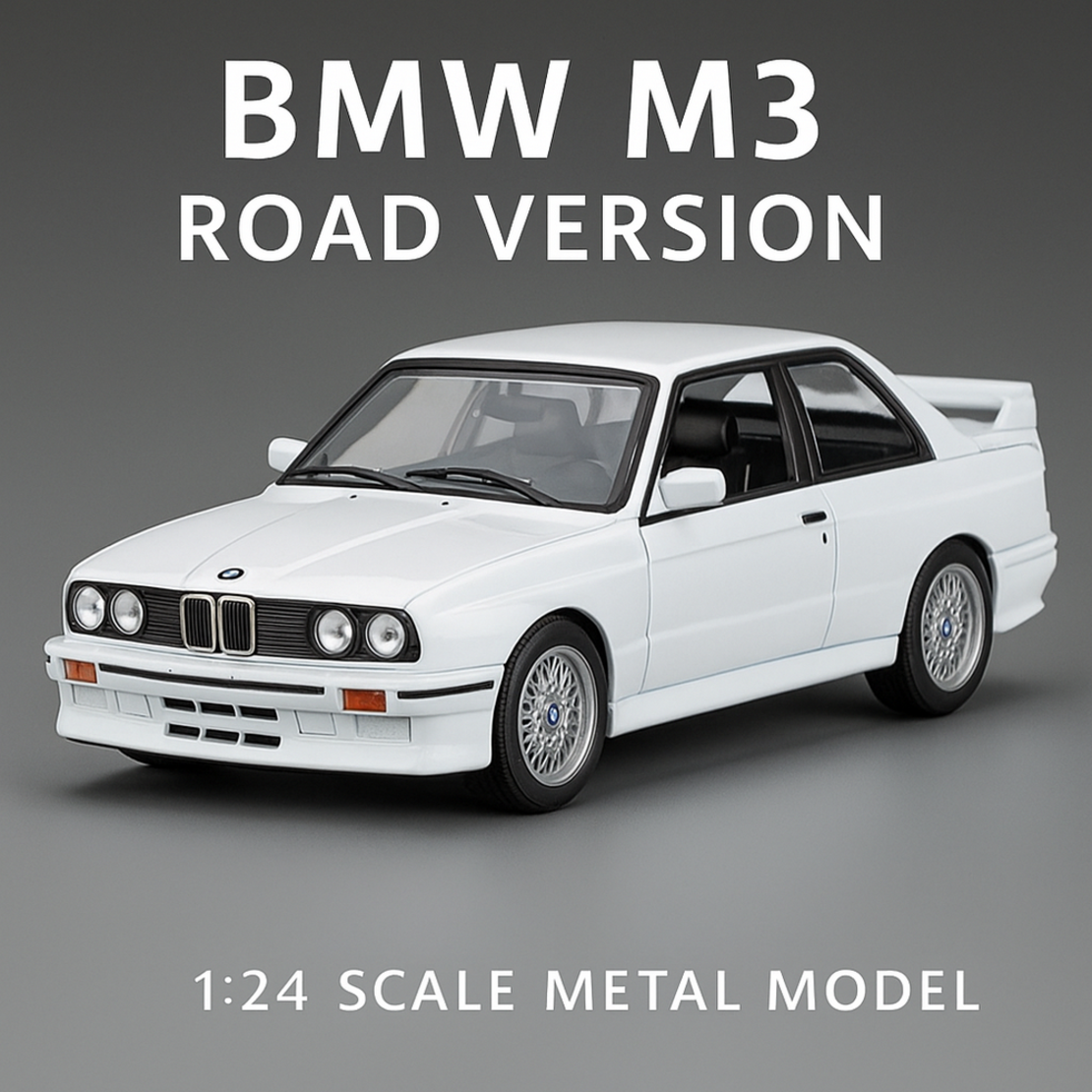 Метална кола с отварящи се врати капаци светлини и звуци BMW M3 E30 1:24