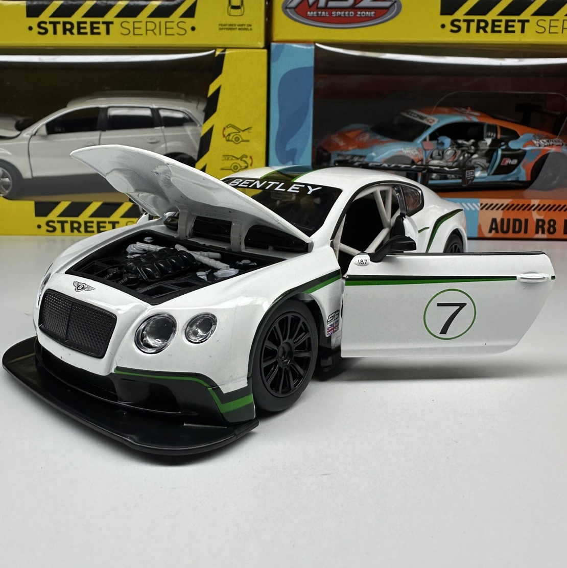 Метална кола с отварящи се врати и капаци MSZ BENTLEY CONTINENTAL GT3 1:24