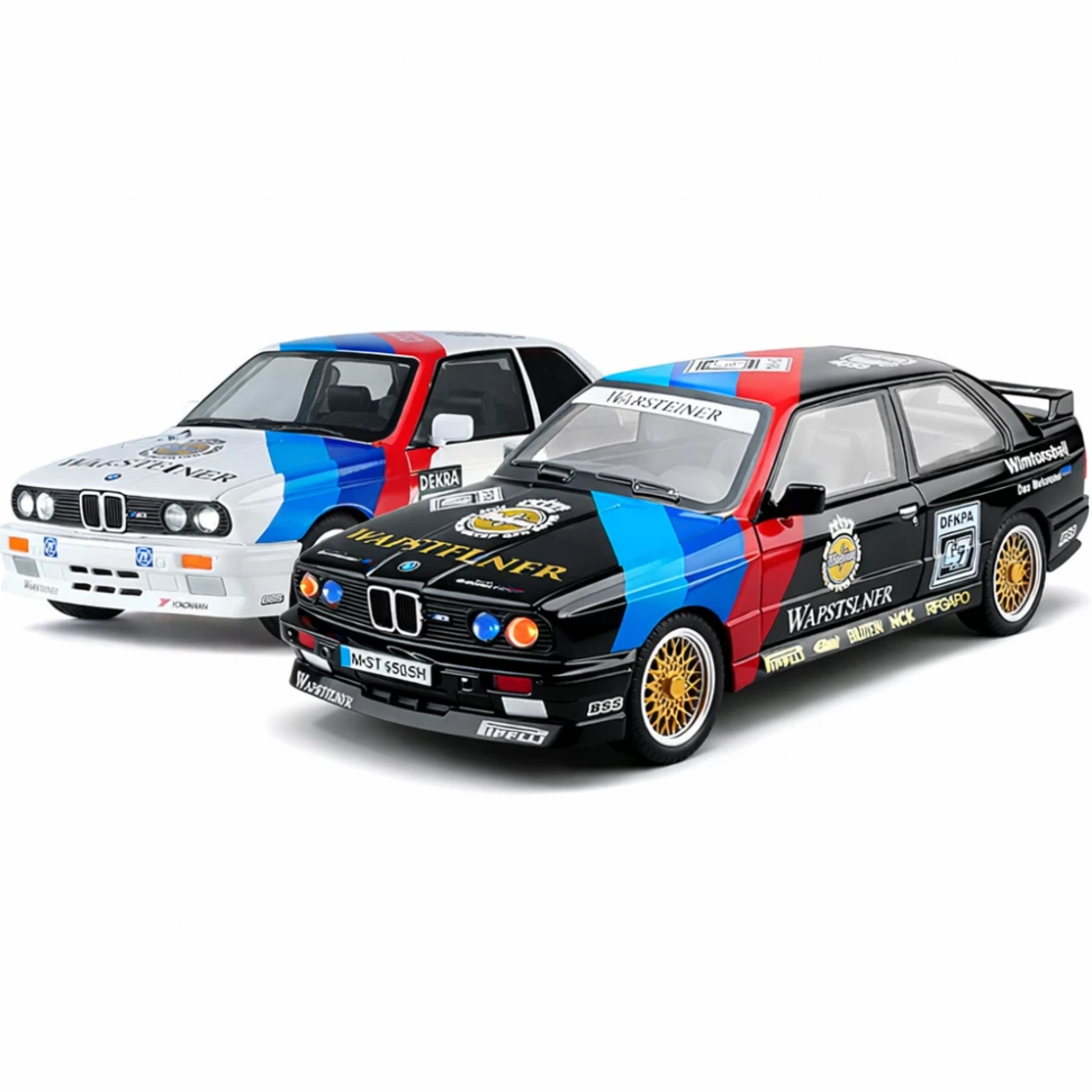 Метална кола с отварящи се врати капаци светлини и звуци BMW M3 E30 DTM 1:24