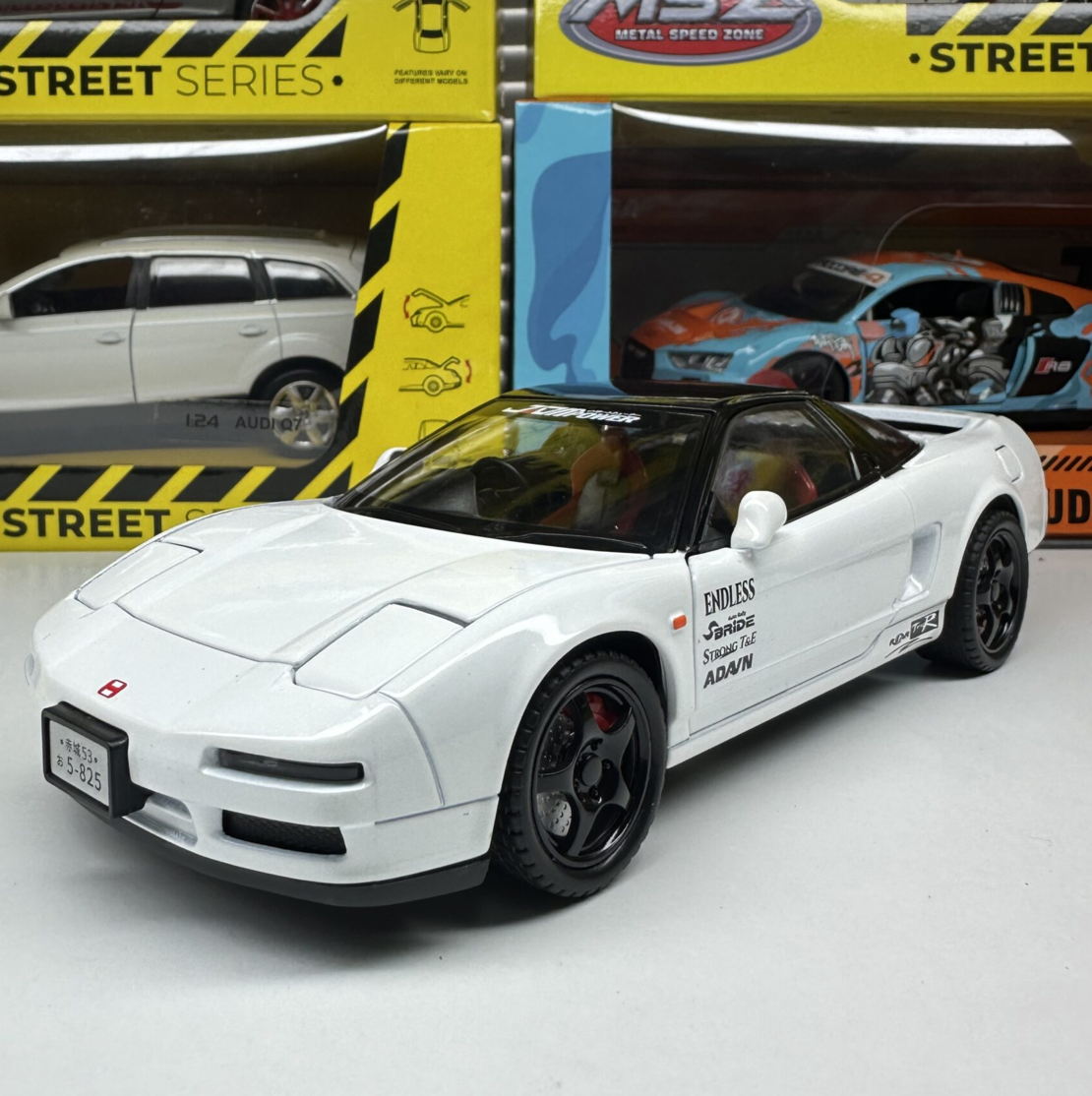 Метална кола с отварящи се врати, капаци, светлини и звуци HONDA Acura NSX 1:24