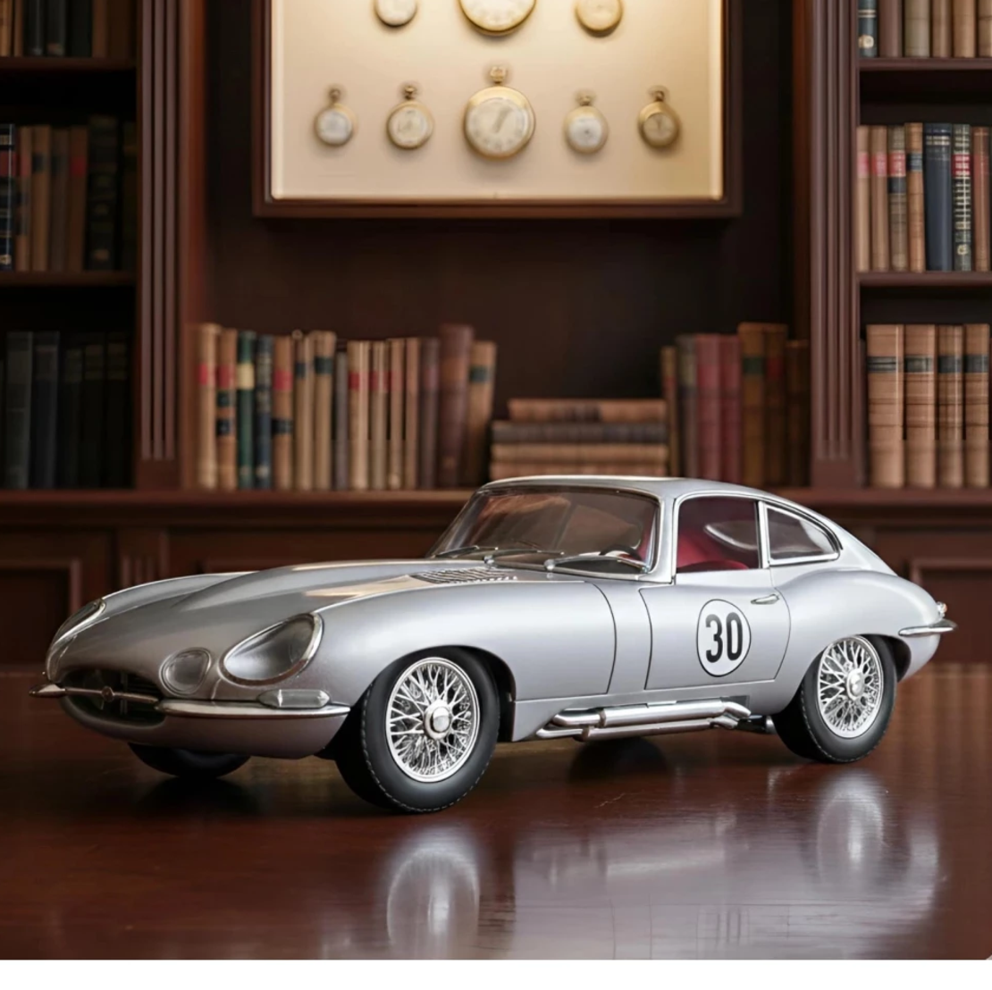 Метална кола с отварящи се врати капаци светлини и звуци Jaguar E-Type Reborn 1961 1:24