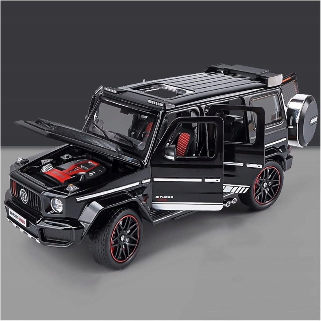 Метален джип с отварящи се врати светлини и звуци Mercedes Benz G-Class Brabus G800 1:24