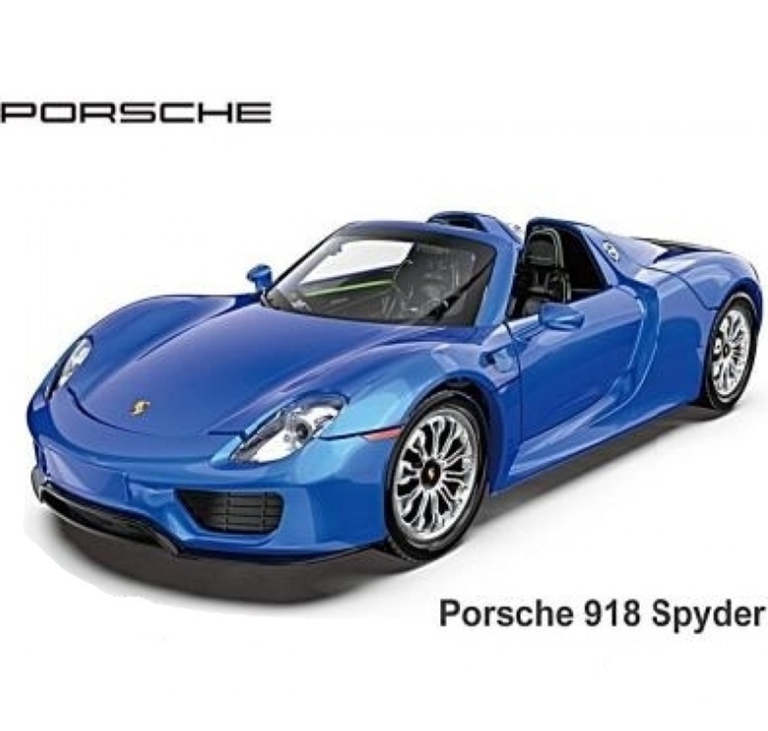 Метална кола с отварящи се врати и капаци MSZ PORSCHE 918 SPYDER 1:24