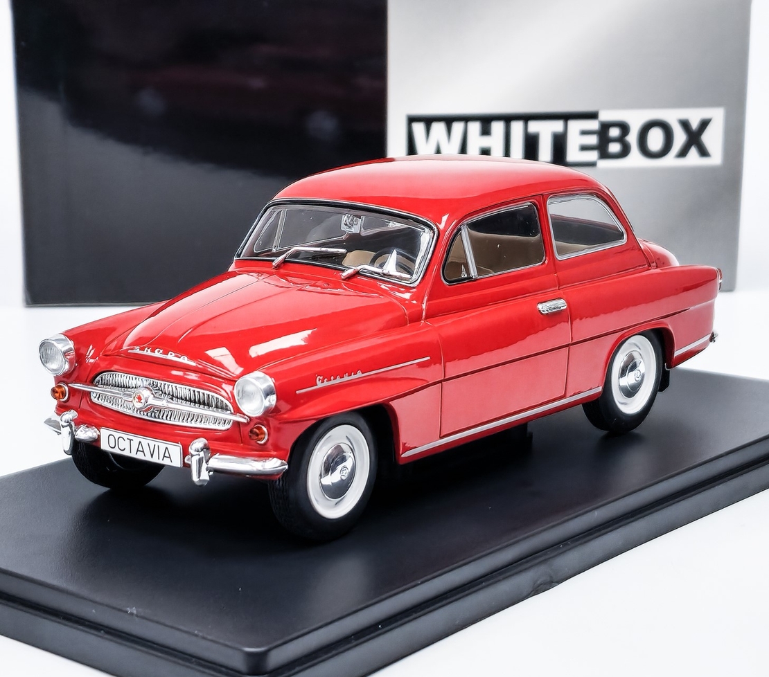 Метална кола Skoda Octavia Super Red 1959 WHITE BOX 1:24