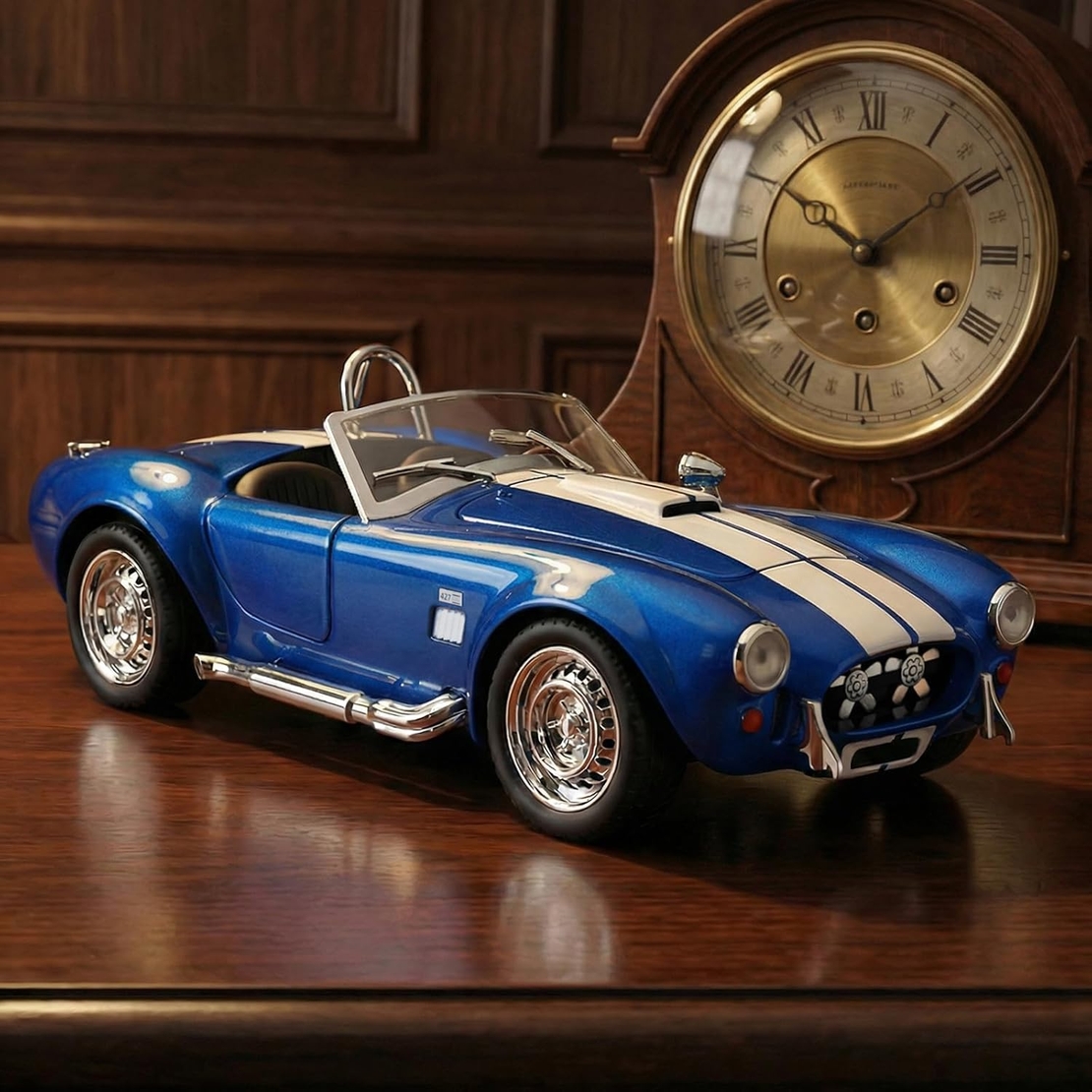 Метална кола с отварящи се врати капаци светлини и звуци Ford Shelby Cobra 427 1:24