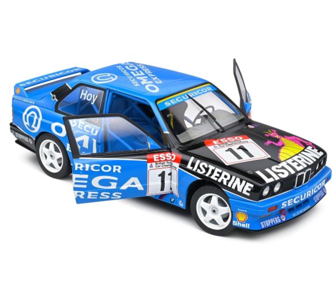Метална кола BMW E30 M3 Blue W.Hoy BTCC 1991 - Solido 1:18