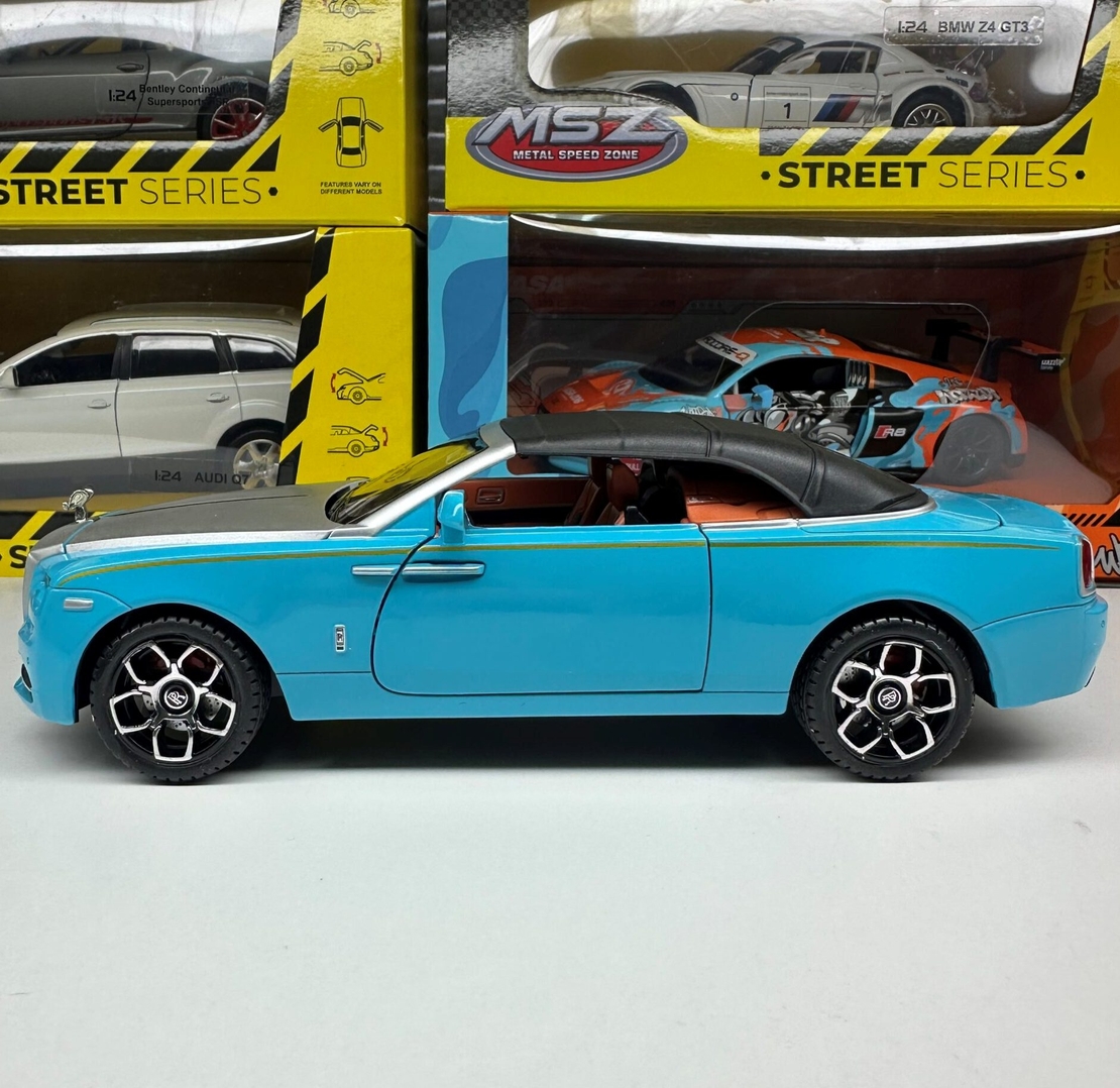 Метална кола с отварящи се врати, капаци, светлини и звуци Rolls Royce Dawn 1:24