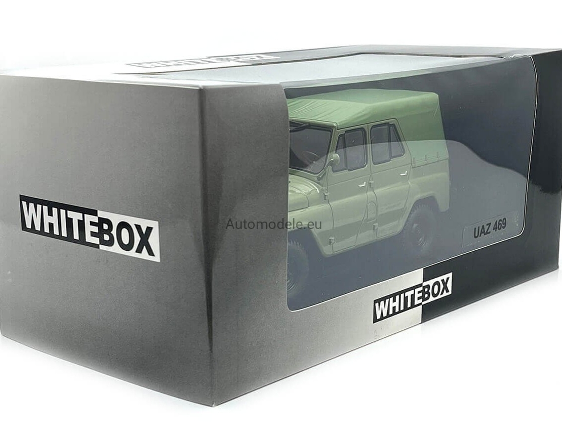 Метален джип UAZ 469 Olive Green WHITE BOX 1:24