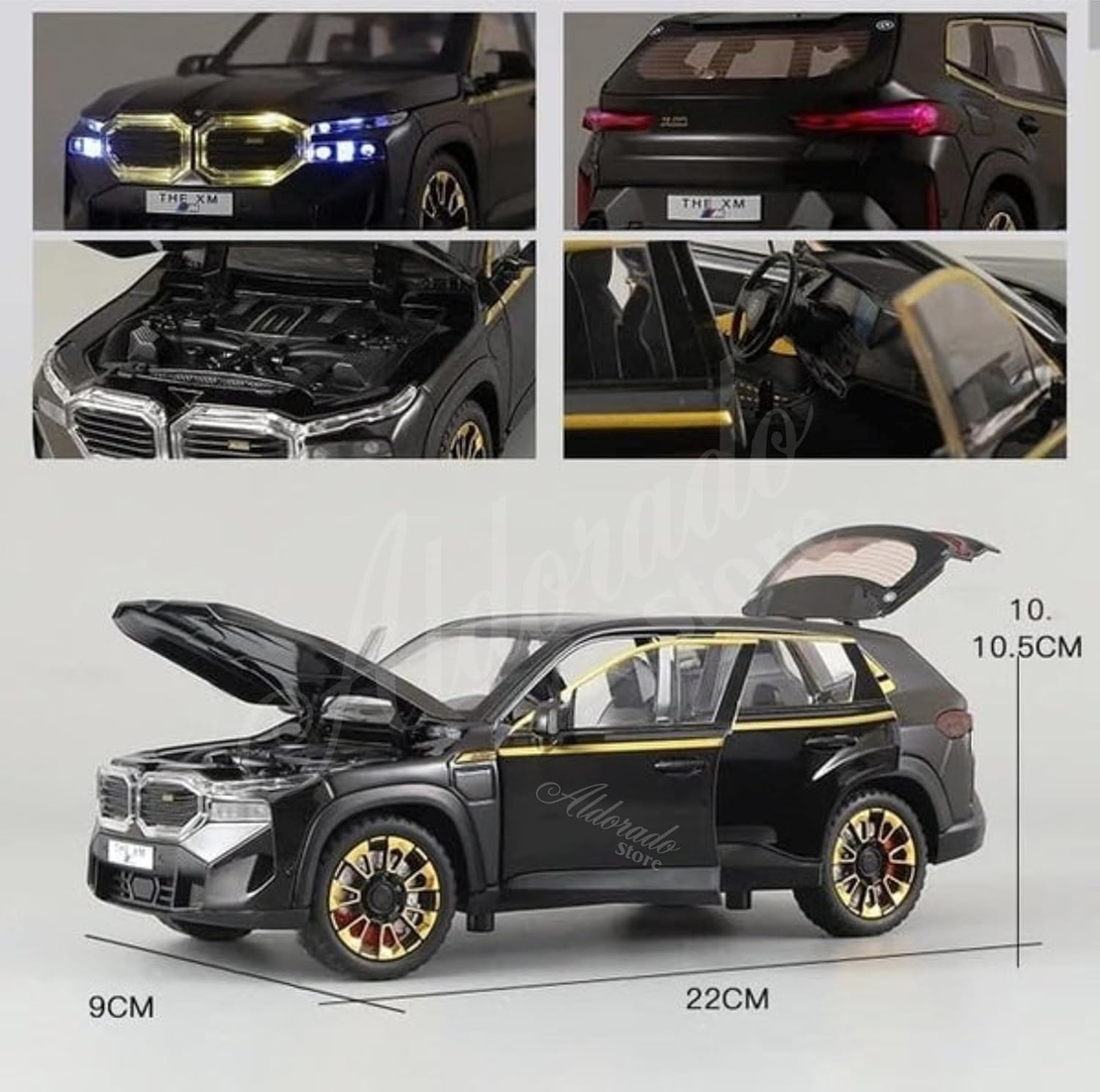 Метален джип с отварящи се врати капаци светлини и звуци BMW XM 1:24