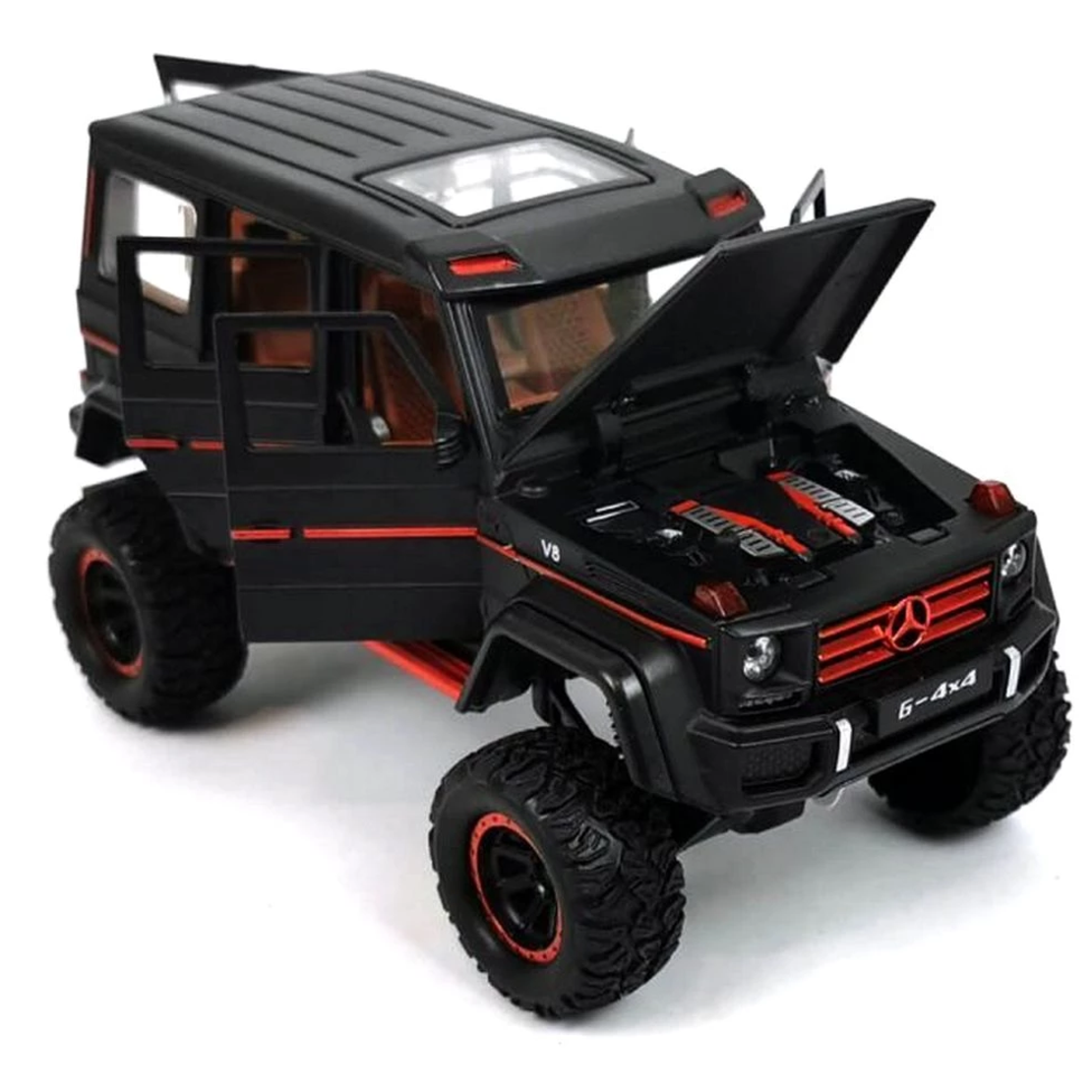 Метален джип с отварящи се врати капаци светлини и звуци Mercedes G500