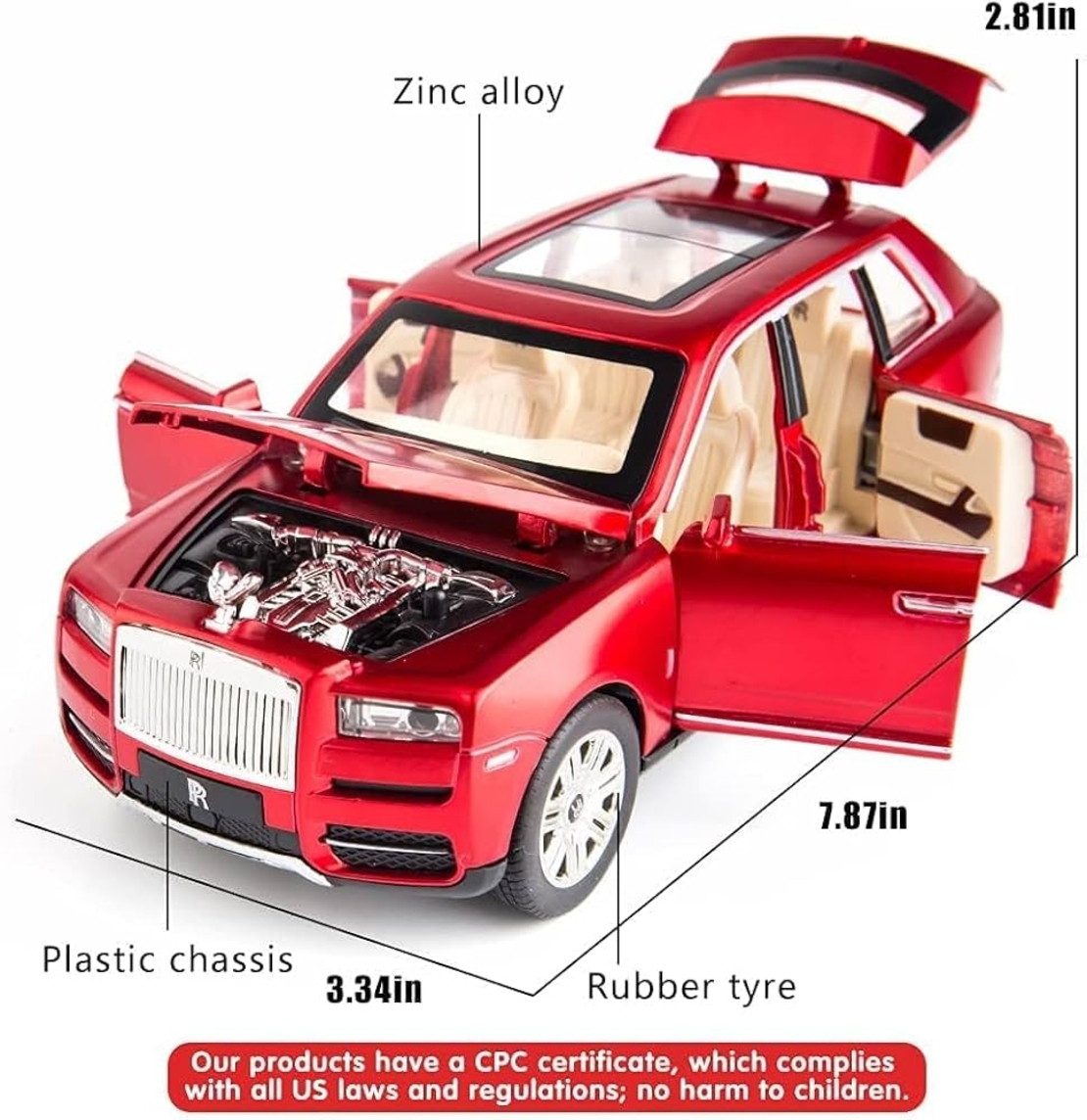 Метална кола с отварящи се врати, капаци, светлини и звуци Rolls-Royce Cullinan 1:22