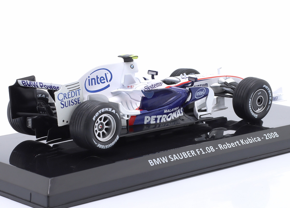 Метална кола BMW Sauber F1.08 Robert Kubica Formula 1 2008 - Edicola 1:24