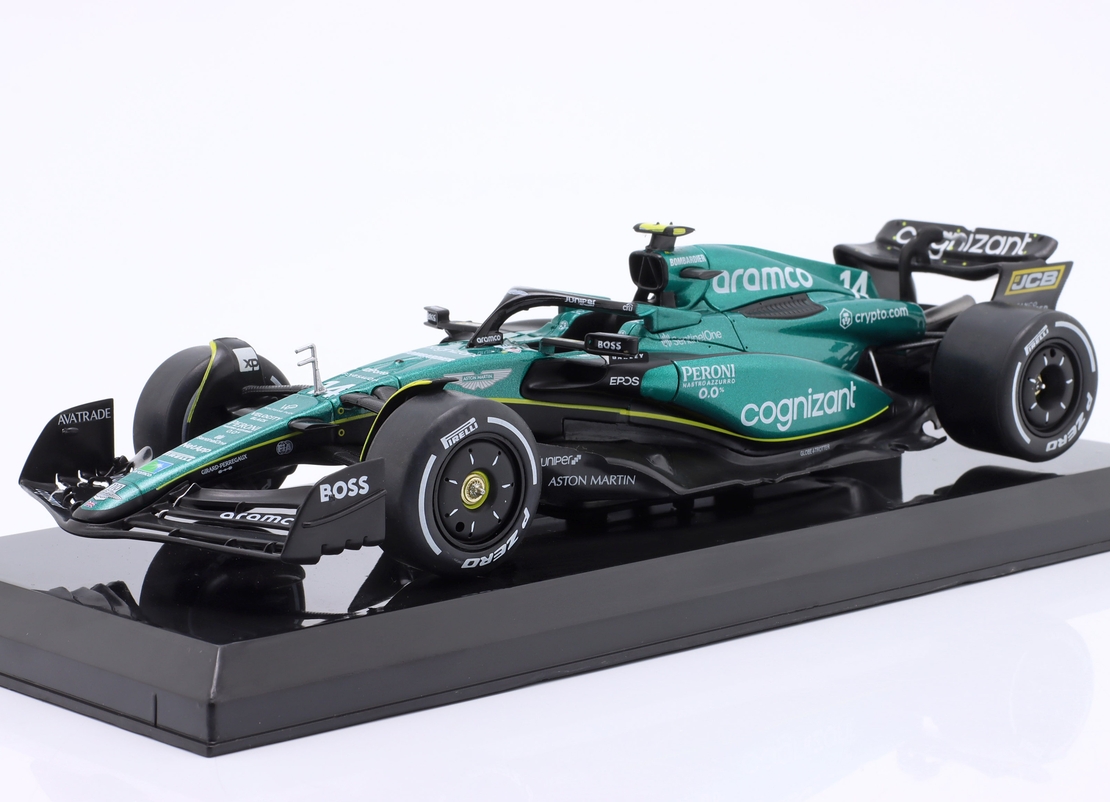 Метална кола Aston Martin AMR23 Fernando Alonso Formula 1 2023 - Edicola 1:24