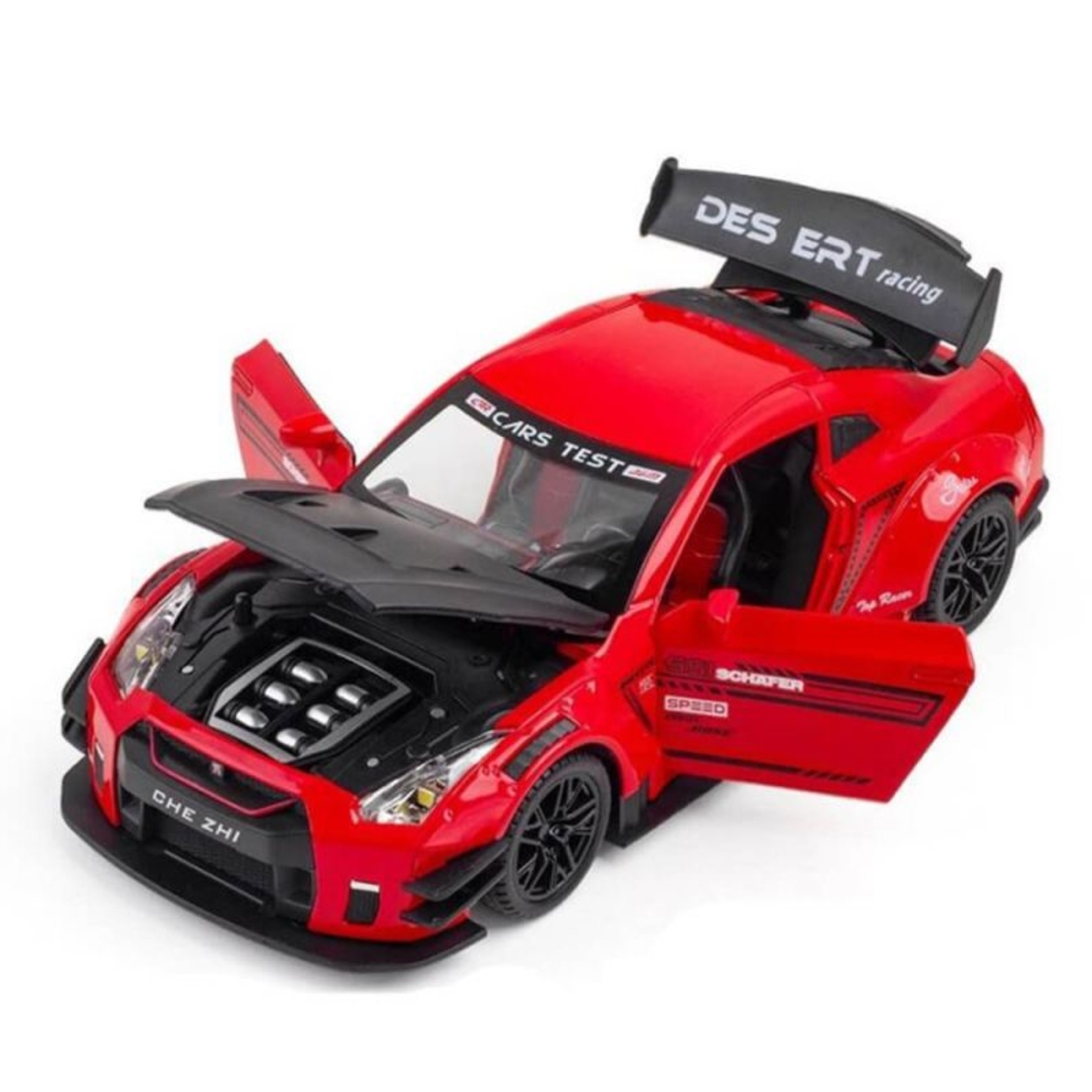 Метална кола с отварящи се врати, светлини и звуци Nissan GT-R Nismo 1:24