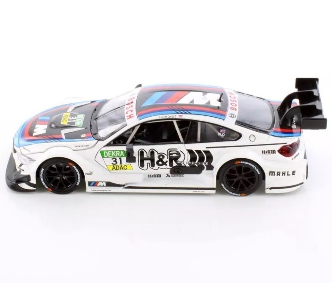 Метална кола с отварящи се врати светлини и звуци BMW M4 DTM Le Mans 1:24