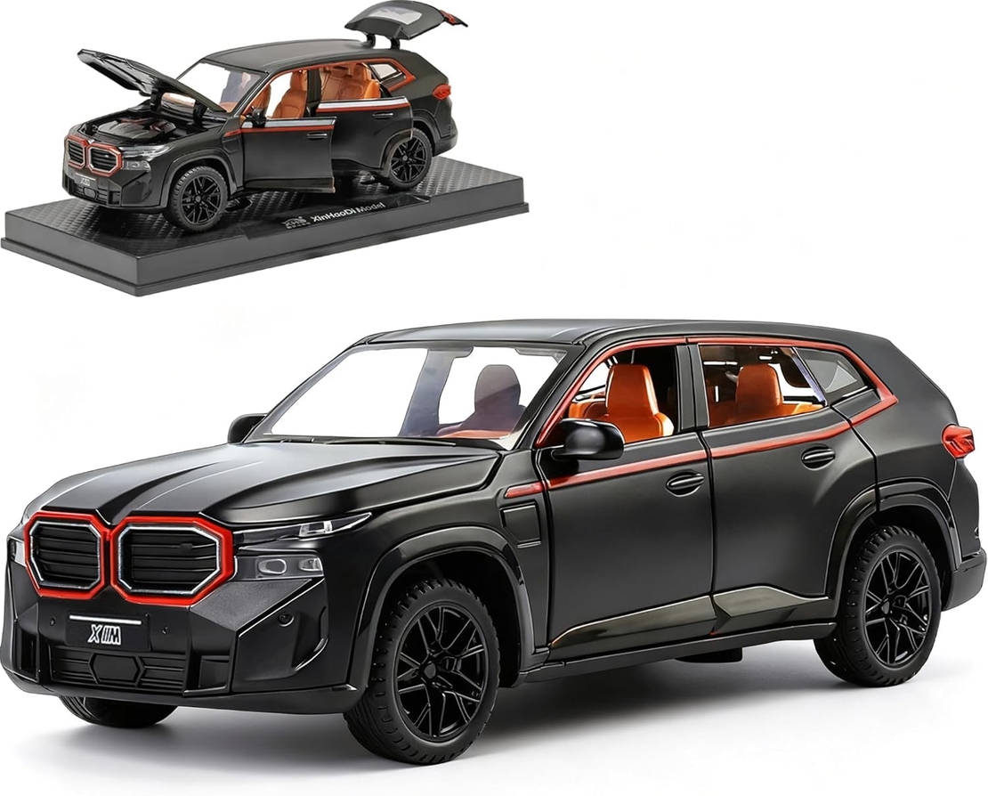 Метален джип с отварящи се врати капаци светлини и звуци BMW XM 1:24