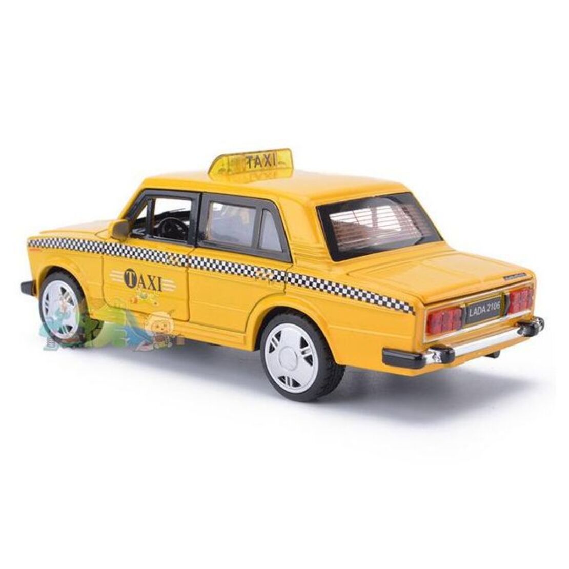 Метална кола с отварящи се врати капаци светлини и звуци Лада / Lada 2106 такси - 1:32