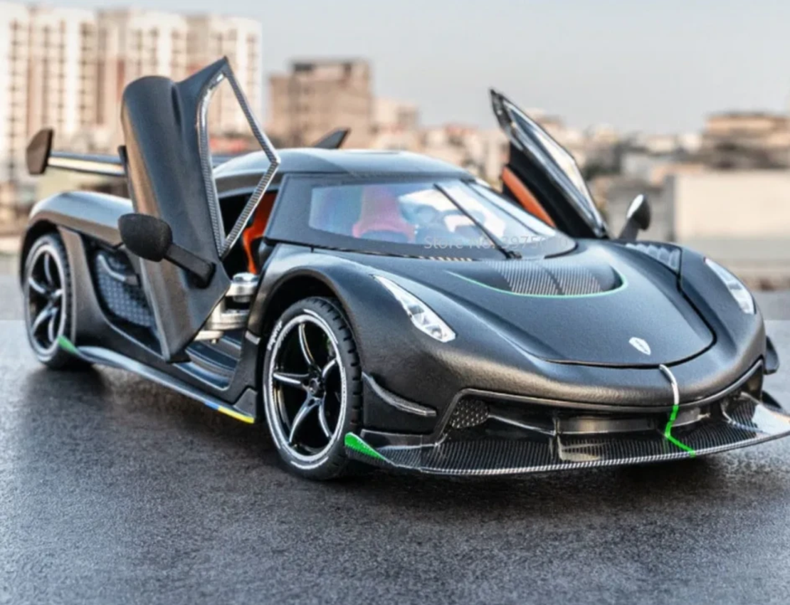 Метална кола с отварящи се врати капаци светлини и звуци Koenigsegg Jesko 1:24