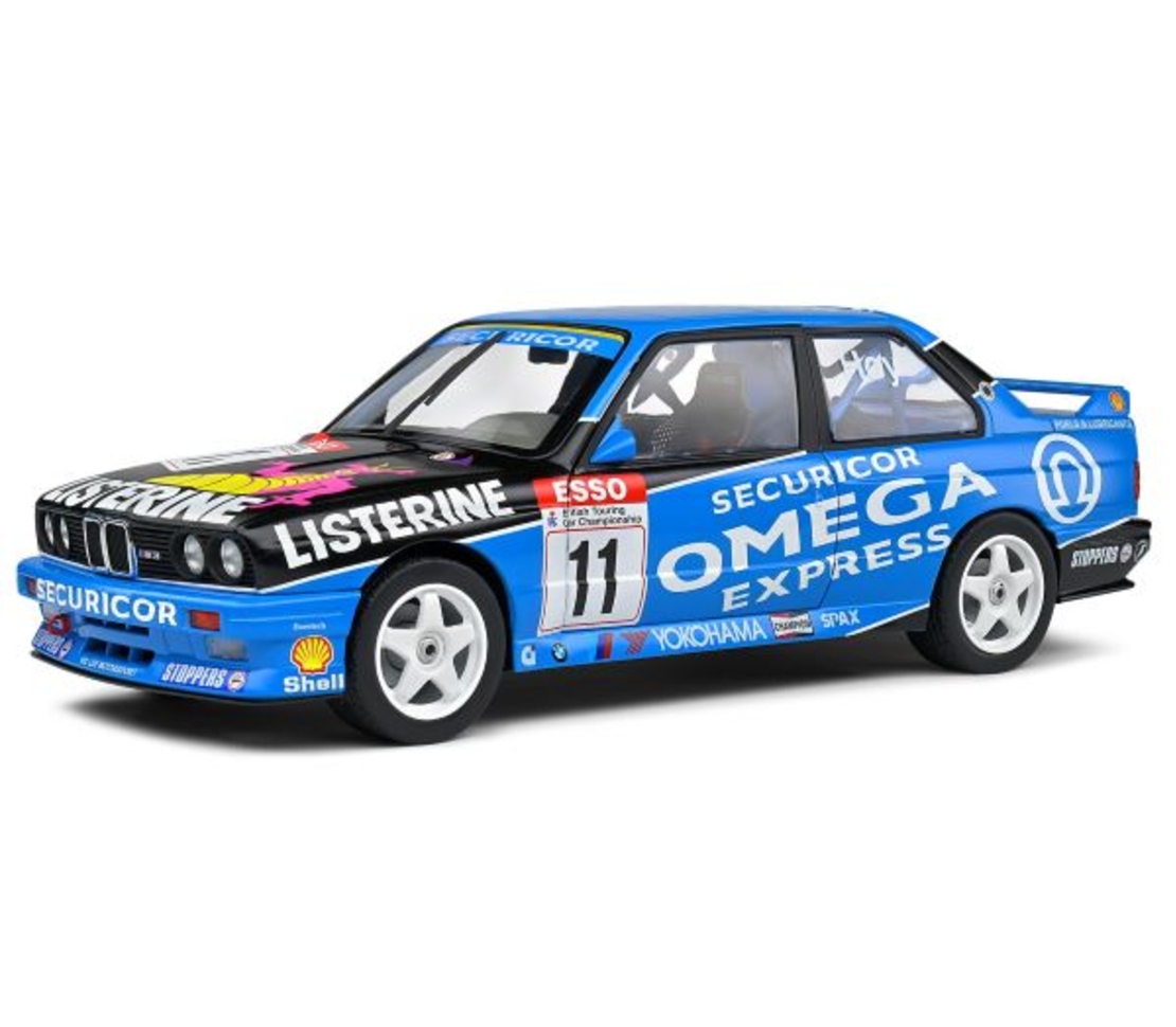 Метална кола BMW E30 M3 Blue W.Hoy BTCC 1991 - Solido 1:18