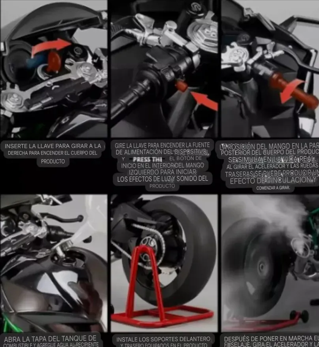 Мотор Kawasaki Ninja H2R 1:6 с пушек