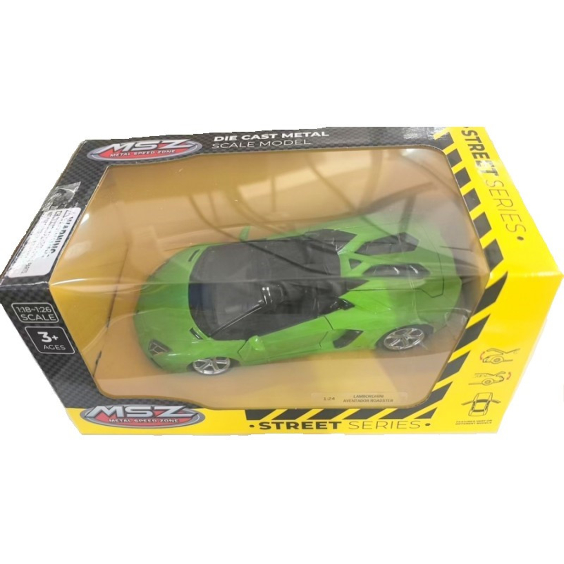 Метална кола с отварящи се врати и капаци MSZ Lamborghini Aventador Roadster 1:24