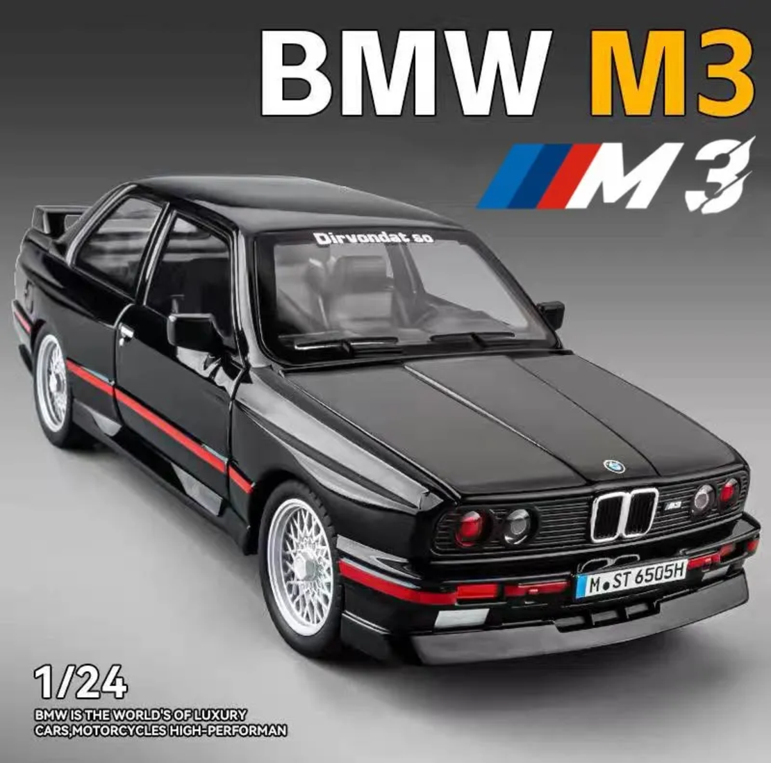 Метална кола с отварящи се врати капаци светлини и звуци BMW M3 E30 1:24