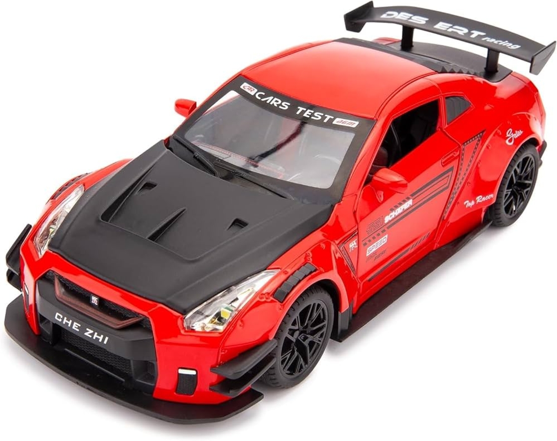 Метална кола с отварящи се врати, светлини и звуци Nissan GT-R Nismo 1:24