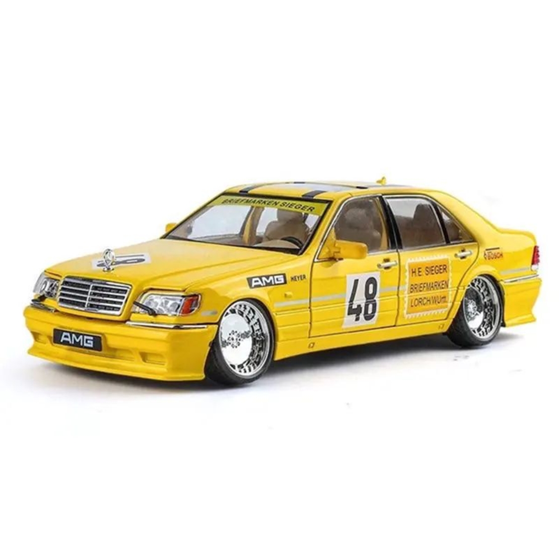 Метална кола с отварящи се врати, светлини и звуци Mercedes-Benz S-Class W140 320 SEL 1:24
