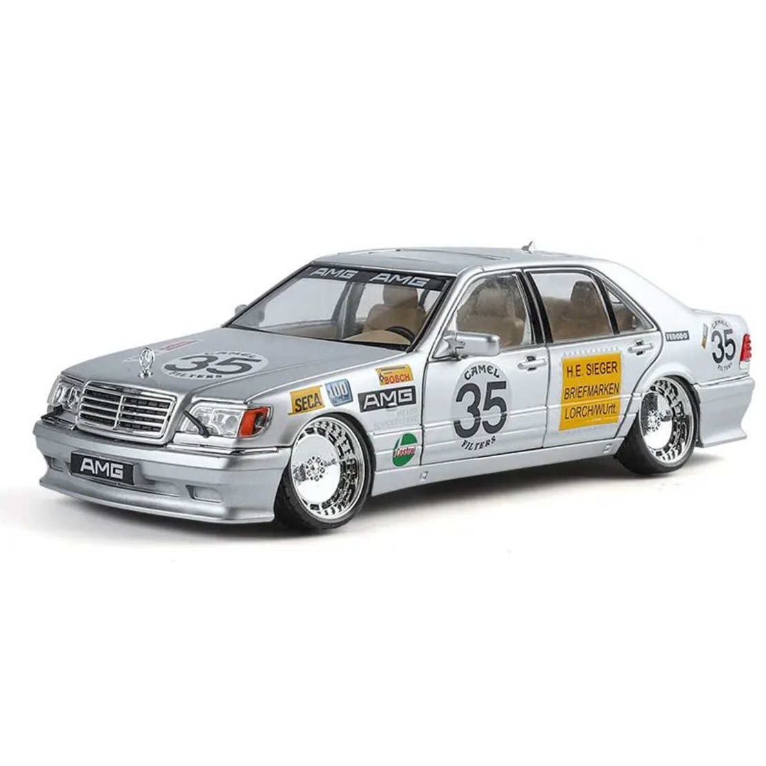 Метална кола с отварящи се врати, светлини и звуци Mercedes-Benz S-Class W140 320 SEL 1:24