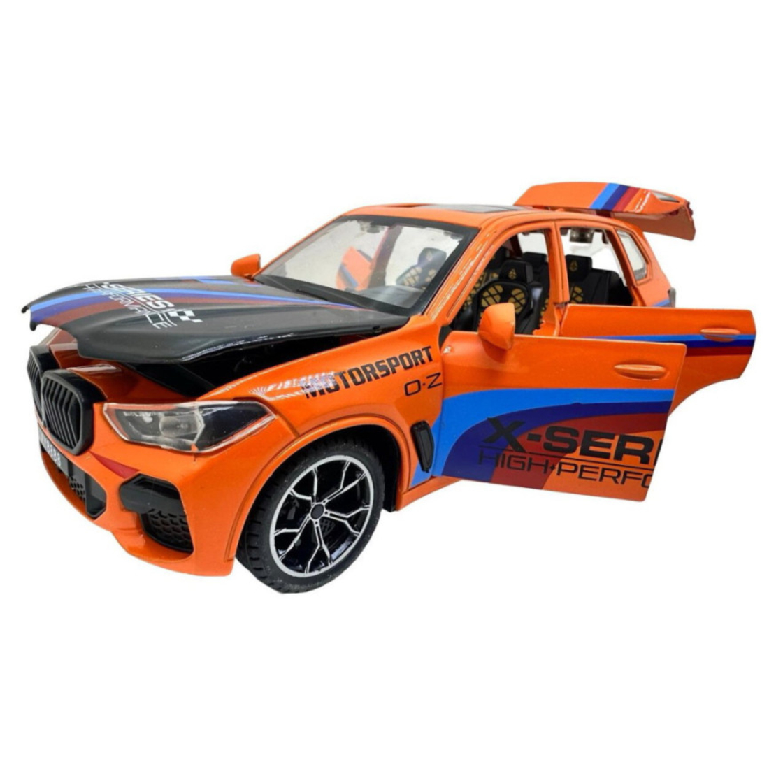 Метална кола с отварящи се врати капаци светлини и звуци BMW X5 M 1:24