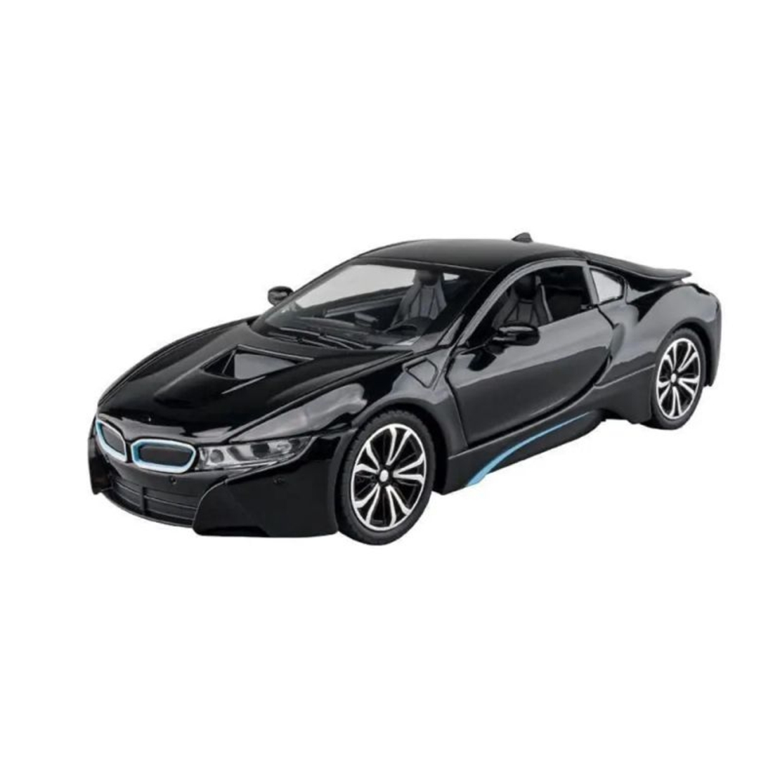 Метална кола с отварящи се врати и капаци светлини и звуци BMW i8 1:24