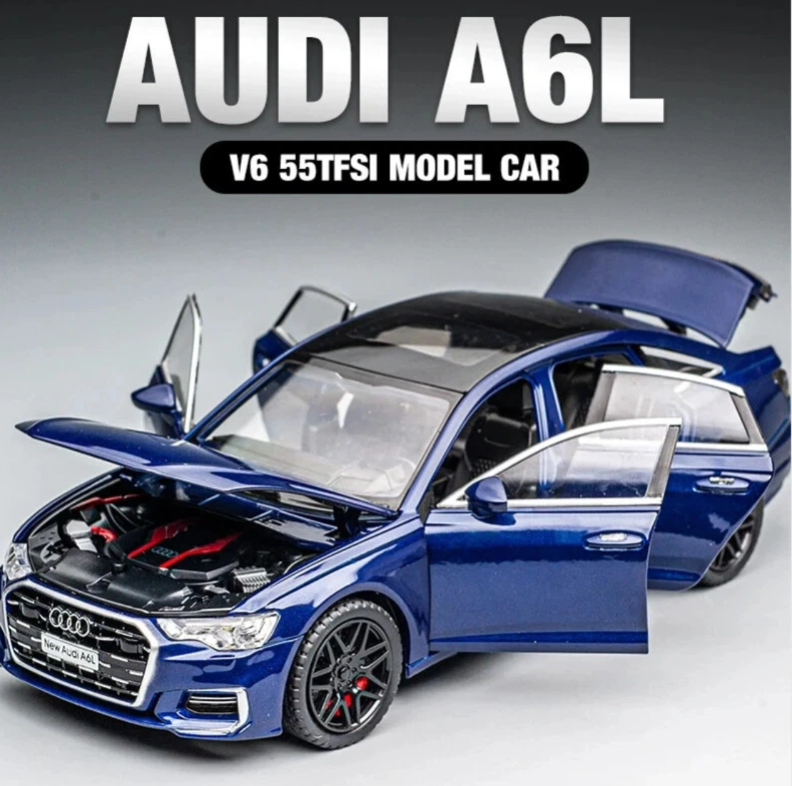 Метална кола с отварящи се врати светлини и звуци Audi A6L 1:24