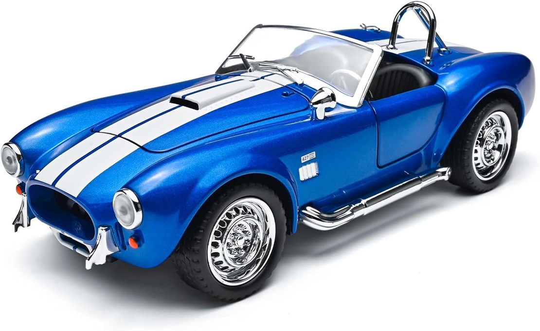 Метална кола с отварящи се врати капаци светлини и звуци Ford Shelby Cobra 427 1:24