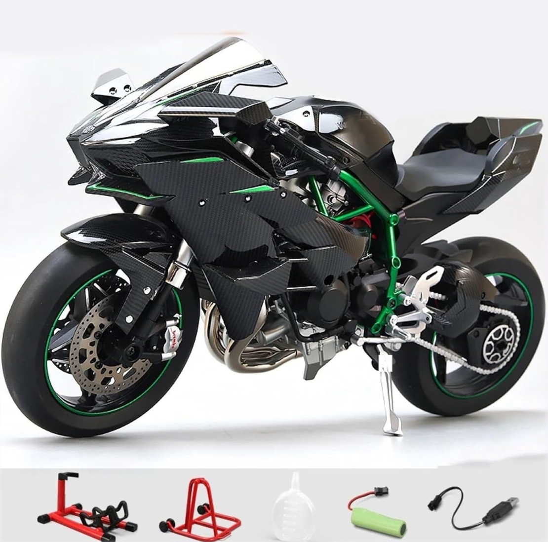 Мотор Kawasaki Ninja H2R 1:6 с пушек